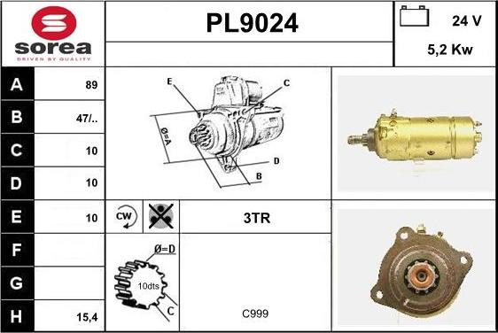 SNRA PL9024 - Стартер autocars.com.ua