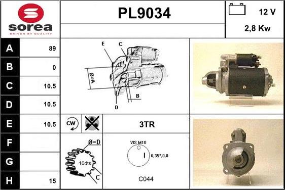 SNRA PL9034 - Стартер avtokuzovplus.com.ua