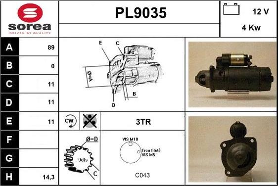 SNRA PL9035 - Стартер autodnr.net