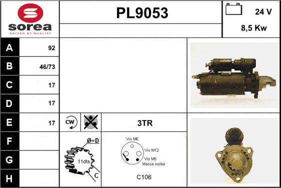 SNRA PL9053 - Стартер autocars.com.ua