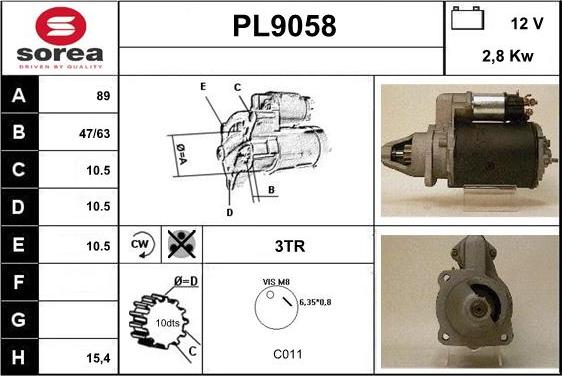 SNRA PL9058 - Стартер avtokuzovplus.com.ua