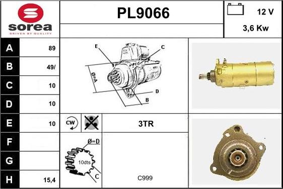 SNRA PL9066 - Стартер autocars.com.ua