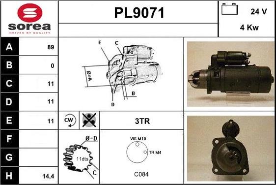 SNRA PL9071 - Стартер autocars.com.ua