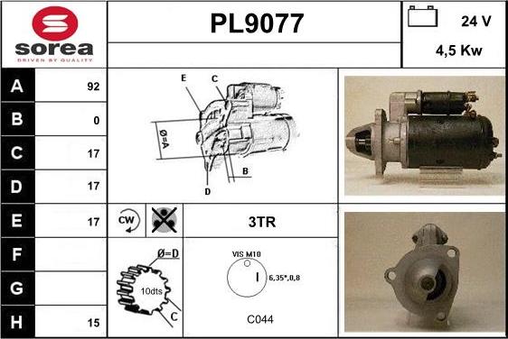 SNRA PL9077 - Стартер autodnr.net