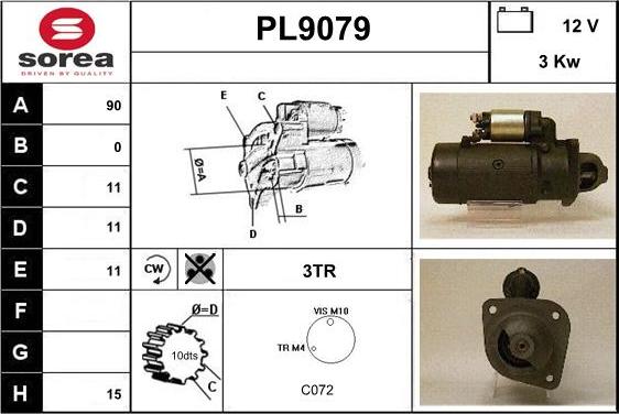 SNRA PL9079 - Стартер autocars.com.ua