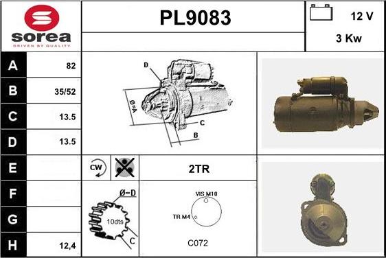 SNRA PL9083 - Стартер avtokuzovplus.com.ua