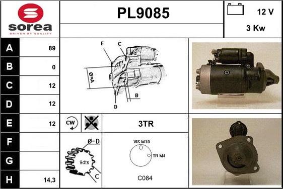 SNRA PL9085 - Стартер autocars.com.ua