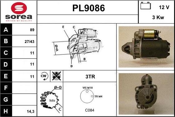 SNRA PL9086 - Стартер avtokuzovplus.com.ua