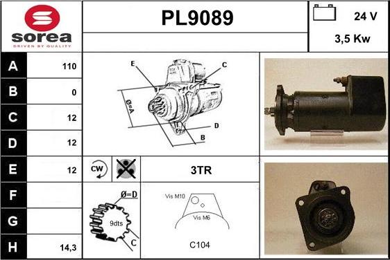 SNRA PL9089 - Стартер autocars.com.ua