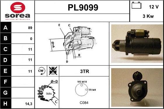 SNRA PL9099 - Стартер autocars.com.ua