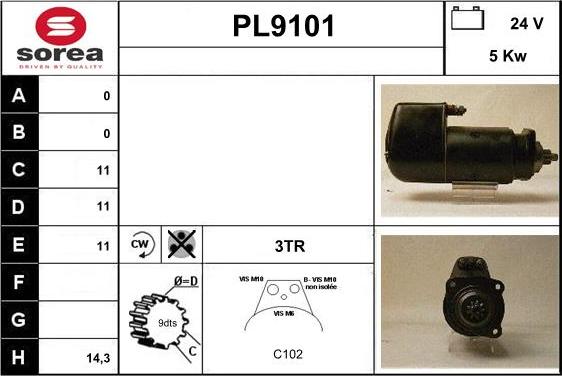 SNRA PL9101 - Стартер avtokuzovplus.com.ua