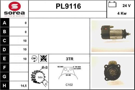 SNRA PL9116 - Стартер avtokuzovplus.com.ua