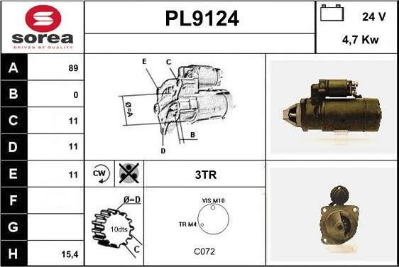 SNRA PL9124 - Стартер avtokuzovplus.com.ua