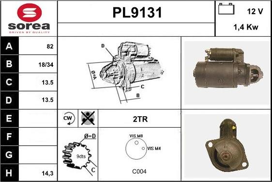 SNRA PL9131 - Стартер autocars.com.ua