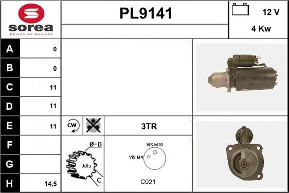 SNRA PL9141 - Стартер avtokuzovplus.com.ua