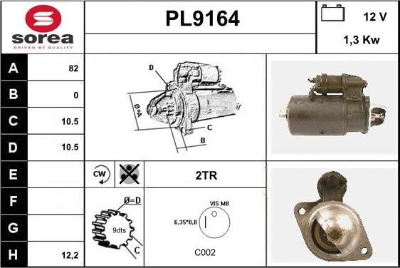 SNRA PL9164 - Стартер autocars.com.ua