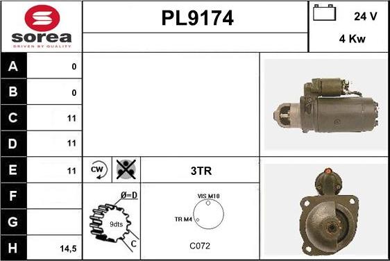 SNRA PL9174 - Стартер autocars.com.ua