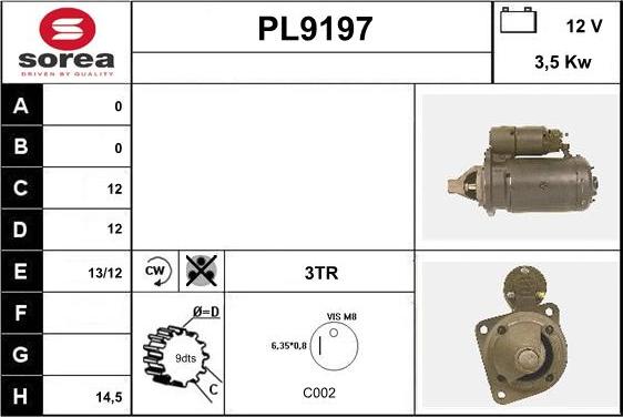 SNRA PL9197 - Стартер avtokuzovplus.com.ua