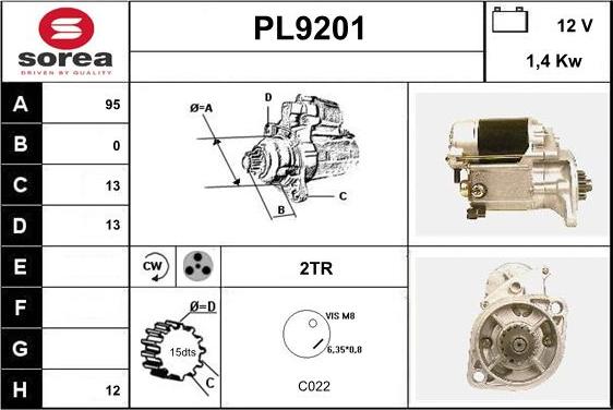 SNRA PL9201 - Стартер avtokuzovplus.com.ua