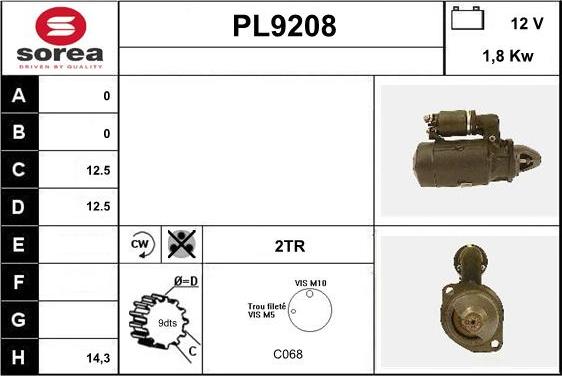 SNRA PL9208 - Стартер avtokuzovplus.com.ua