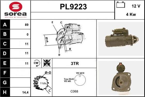 SNRA PL9223 - Стартер autodnr.net