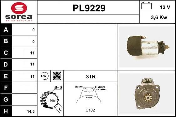 SNRA PL9229 - Стартер avtokuzovplus.com.ua