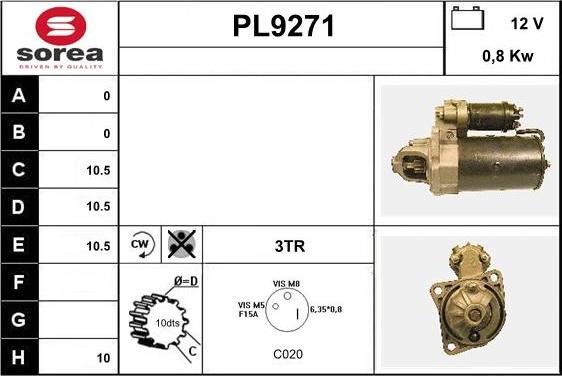 SNRA PL9271 - Стартер autocars.com.ua