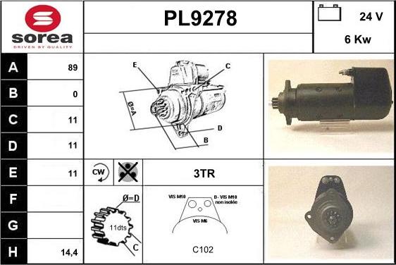 SNRA PL9278 - Стартер autodnr.net