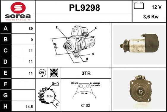 SNRA PL9298 - Стартер autodnr.net