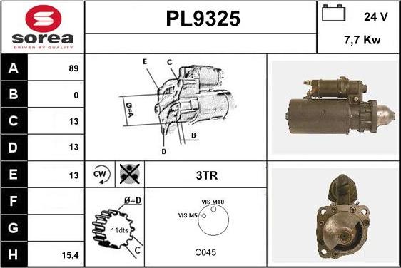 SNRA PL9325 - Стартер autocars.com.ua