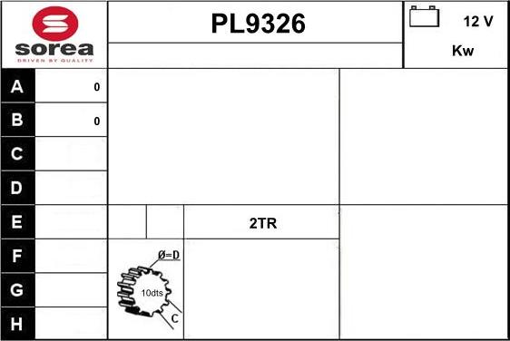 SNRA PL9326 - Стартер avtokuzovplus.com.ua