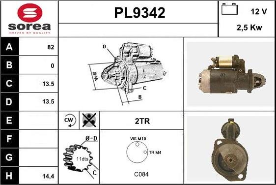 SNRA PL9342 - Стартер avtokuzovplus.com.ua