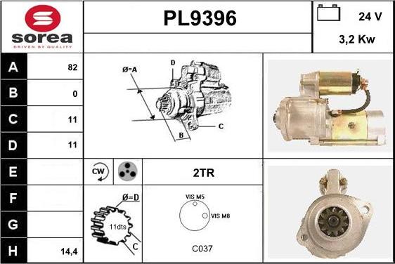 SNRA PL9396 - Стартер autocars.com.ua