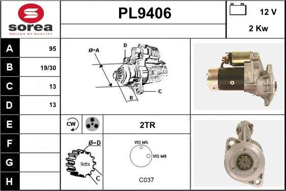 SNRA PL9406 - Стартер avtokuzovplus.com.ua