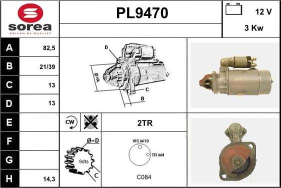 SNRA PL9470 - Стартер autocars.com.ua