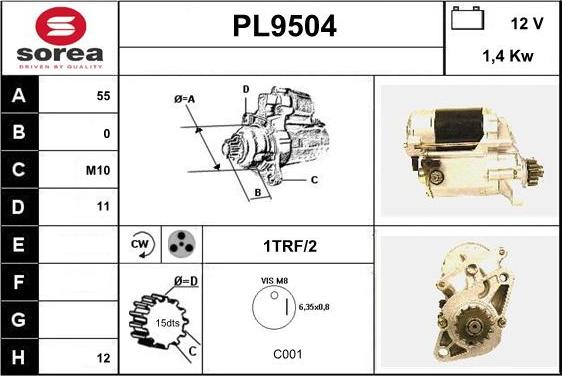 SNRA PL9504 - Стартер avtokuzovplus.com.ua