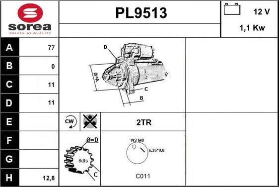 SNRA PL9513 - Стартер autodnr.net