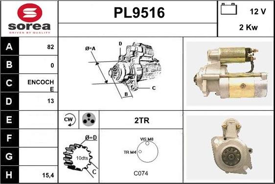 SNRA PL9516 - Стартер autocars.com.ua