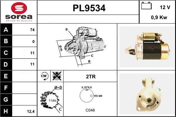 SNRA PL9534 - Стартер autodnr.net