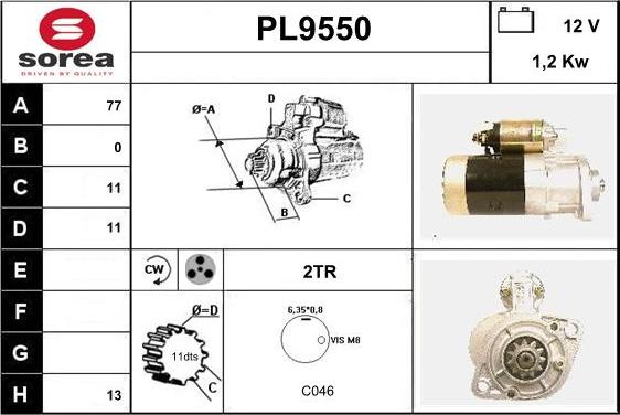 SNRA PL9550 - Стартер autocars.com.ua