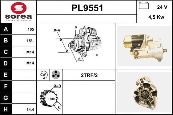 SNRA PL9551 - Стартер autocars.com.ua