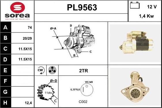 SNRA PL9563 - Стартер avtokuzovplus.com.ua