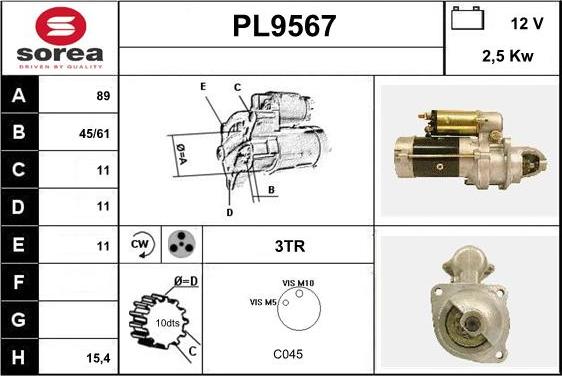 SNRA PL9567 - Стартер autodnr.net