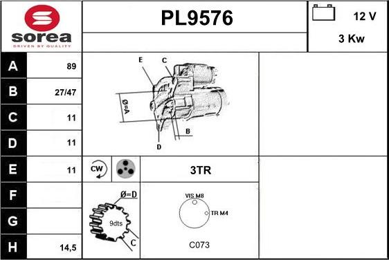 SNRA PL9576 - Стартер avtokuzovplus.com.ua