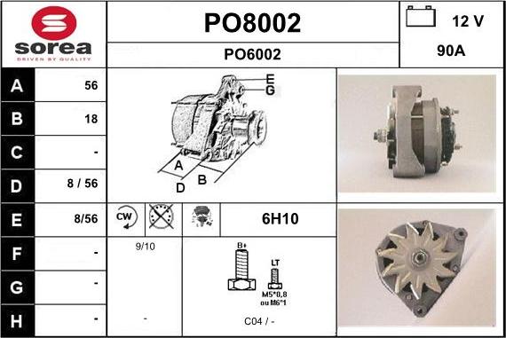 SNRA PO8002 - Генератор autocars.com.ua