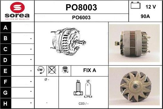 SNRA PO8003 - Генератор autocars.com.ua