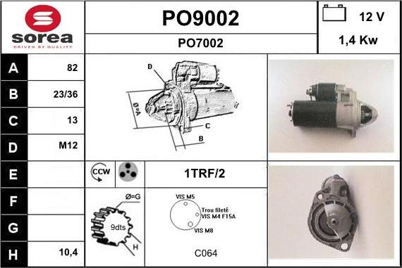 SNRA PO9002 - Стартер avtokuzovplus.com.ua