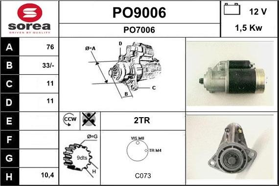 SNRA PO9006 - Стартер avtokuzovplus.com.ua