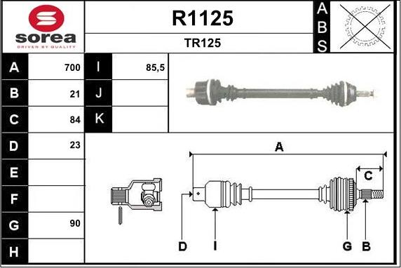 SNRA R1125 - Приводной вал avtokuzovplus.com.ua