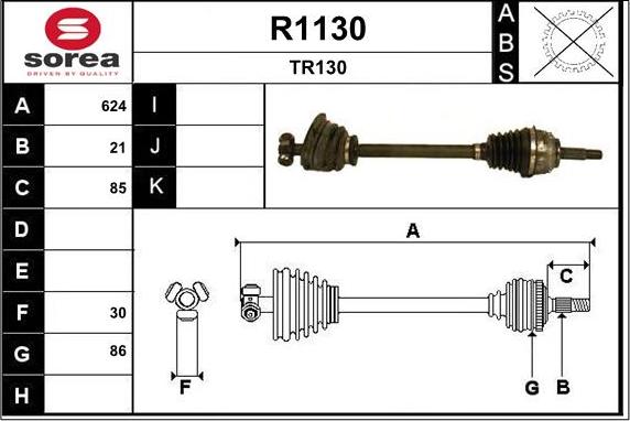 SNRA R1130 - Приводний вал autocars.com.ua